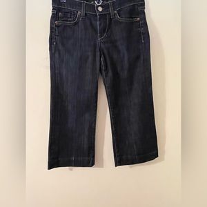 7 For All Mankind Dojo Cropped Embroidered 7’s 0n Back Pockets Jeans Size 25